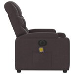 vidaXL Fauteuil de massage inclinable électrique Marron foncé Tissu