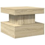 vidaXL Table basse avec lumières LED chêne sonoma 50x50x40 cm
