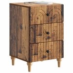 vidaXL Cabinet de chevet avec tiroir Bois ancien 43 x 41 x 66 5 cm