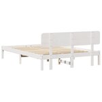 vidaXL Cadre de lit avec tête de lit blanc 150x200 cm bois de pin massif