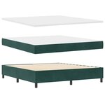 vidaXL Lit à ressorts avec matelas Vert foncé 180 x 200 cm Velours