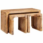 vidaXL Tables gigognes 3 Pièces bois de manguier massif