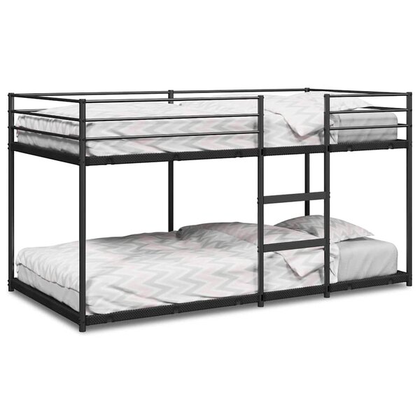 vidaXL Lit superposé sans matelas noir 75x190 cm acier