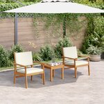 Chaises de jardin vidaXL 2 Pièces avec coussins en bois d'acacia solide