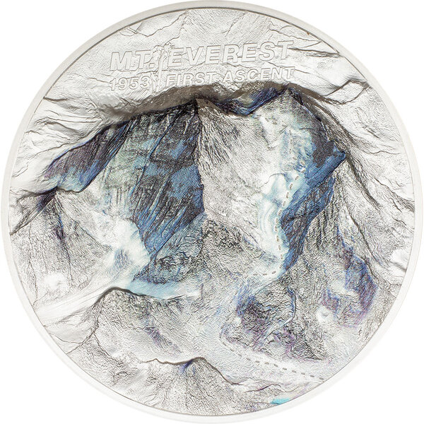 Monnaie en argent 100 dollars g 1000 (1 kg) millésime 2023 first ascent mount everest