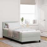 vidaXL Cadre de Lit Box Spring avec Matelas Gris Clair 90x200 cm Velours
