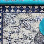 vidaXL Coffre de rangement Bois de manguier bleu 80 x 40 x 45 cm