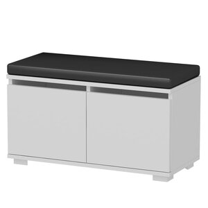 Homemania armoire à chaussures et pouf drago 80x35x42 cm blanc et noir