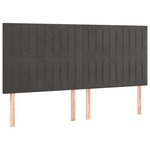 vidaXL Tête de lit Gris foncé 160 x 5 x 118/128 cm Velours