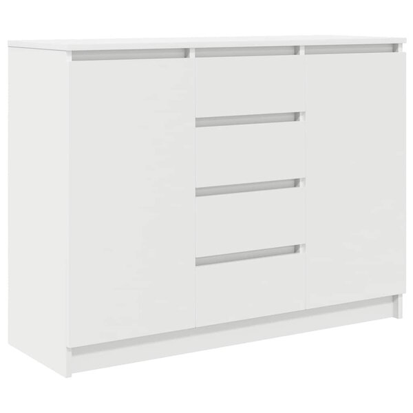 vidaXL Buffet avec tiroirs blanc 100 5x35x76 cm bois d'ingénierie