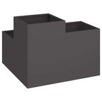 vidaXL Cache-pot de jardin Noir 80 x 80 x 60 cm Acier