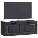 vidaXL Meuble TV mural Noir 78 5 x 31 x 30 cm Bois d'ingénierie