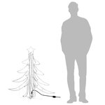 vidaXL Arbres de Noël pliables avec LED 2 Pièces Blanc chaud 87x87x93 cm