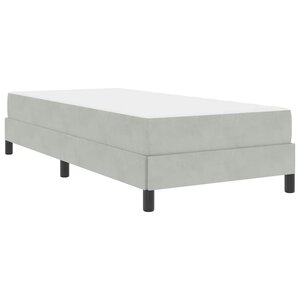 vidaXL Lit boxspring avec matelas Gris clair 90 x 220 cm Velours
