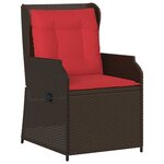vidaXL Banc de jardin avec coussin 2 Pièces Marron Poly rotin