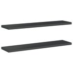 vidaXL Étagères murales 2 Pièces 100x23 5x3 cm noir acier inoxydable