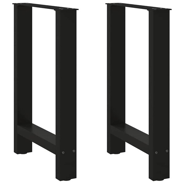 vidaXL Pieds de table à manger Noir 2 pièces 50 x (72-73) cm Acier