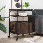 vidaXL Support d'imprimante à 3 niveaux chêne marron 50x40x76 cm