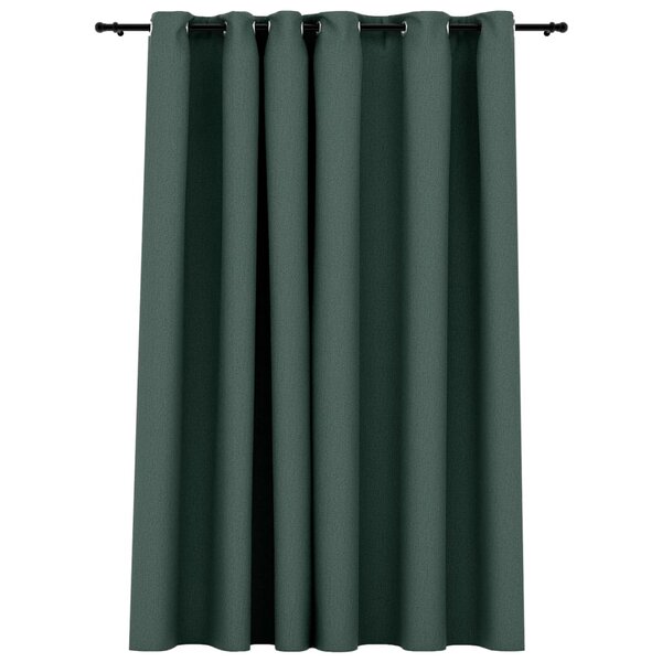 vidaXL Rideau occultant Aspect de lin avec œillets Vert 290x245 cm