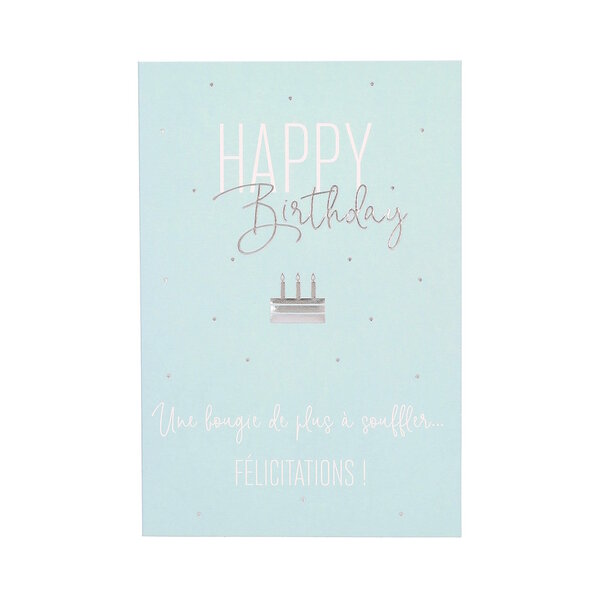 Carte  Anniversaire - Happy Birthday Une bougie de plus à souffler...