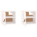 vidaXL Armoires murales 2 Pièces Blanc 31 5x30x30 cm Bois de pin massif