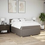 vidaXL Sommier à lattes de lit avec matelas Taupe 160x200 cm Tissu