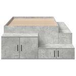 vidaXL Cadre de lit de rangement Gris béton 100x200 cm