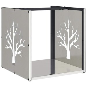 vidaXL Portant de bois de chauffage 40x40x40 cm acier inoxydable