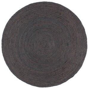 vidaXL Tapis fait à la main Jute Rond 180 cm Gris foncé