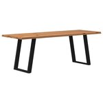 vidaXL Table à manger et bord naturel bois massif chêne rectangulaire