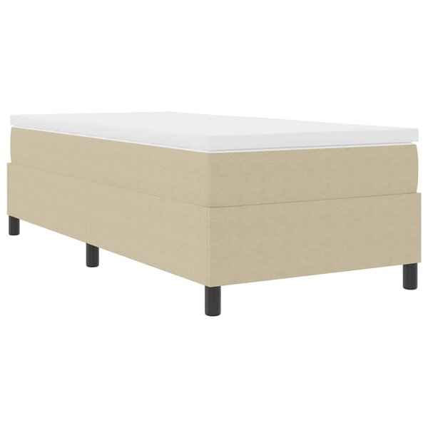 vidaXL Lit box spring avec matelas vert clair et gris  90 x 200 cm  tissu en velours côtelé doux