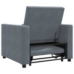 vidaXL Canapé-lit escamotable simple Gris foncé 90 x 165 x 87 cm