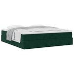 vidaXL Cadre de lit ottoman avec matelas vert foncé 200x200 cm velours