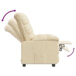 vidaXL Fauteuil inclinable Crème Tissu