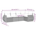 vidaXL Salon de jardin avec coussins 5 Pièces beige résine tressée