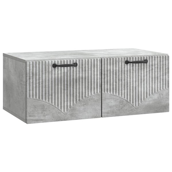 vidaXL Meuble TV mural Gris béton 78 5 x 41 x 30 cm Bois d'ingénierie