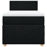 vidaXL Sommier à lattes de lit avec matelas Noir 90x200 cm Tissu