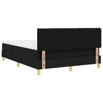 vidaXL Lit à ressort avec matelas noir 160x200 cm tissu
