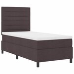 vidaXL Lit à ressorts avec matelas Marron foncé 90 x 200 cm tissu