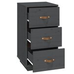  vidaXL Tables de chevet 2 Pièces Gris 40x40x75 cm Bois de pin massif
