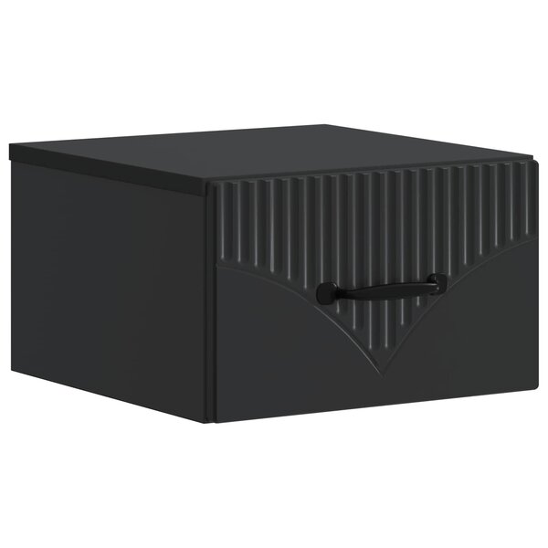 vidaXL Cabinet de chevet mural avec tiroir Noir 34 5 x 33 x 20 cm