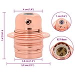 vidaXL Douilles de lampe 2 Pièces bronze or rose E27