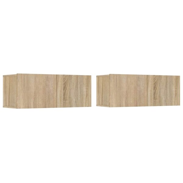 vidaXL Meubles TV 2 Pièces chêne sonoma 80x30x30 cm bois d'ingénierie