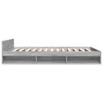 vidaXL Cadre de lit avec tiroirs sans matelas sonoma gris 120x190 cm