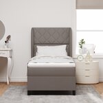 Lit Box Spring vidaXL avec Matelas en Taupe  100x200 cm Tissu