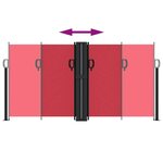vidaXL Auvent latéral rétractable rouge 120x1000 cm