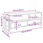 vidaXL Meuble TV 120x35x45 cm Bois solide de manguier