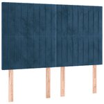 vidaXL Sommier à lattes de lit et matelas Bleu foncé 140x190cm Velours