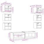 vidaXL Unités murales TV avec LED 8 Pièces gris sonoma bois d'ingénierie