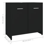 vidaXL Armoire de salle de bain noir 60x33x61 cm Bois d'ingénierie